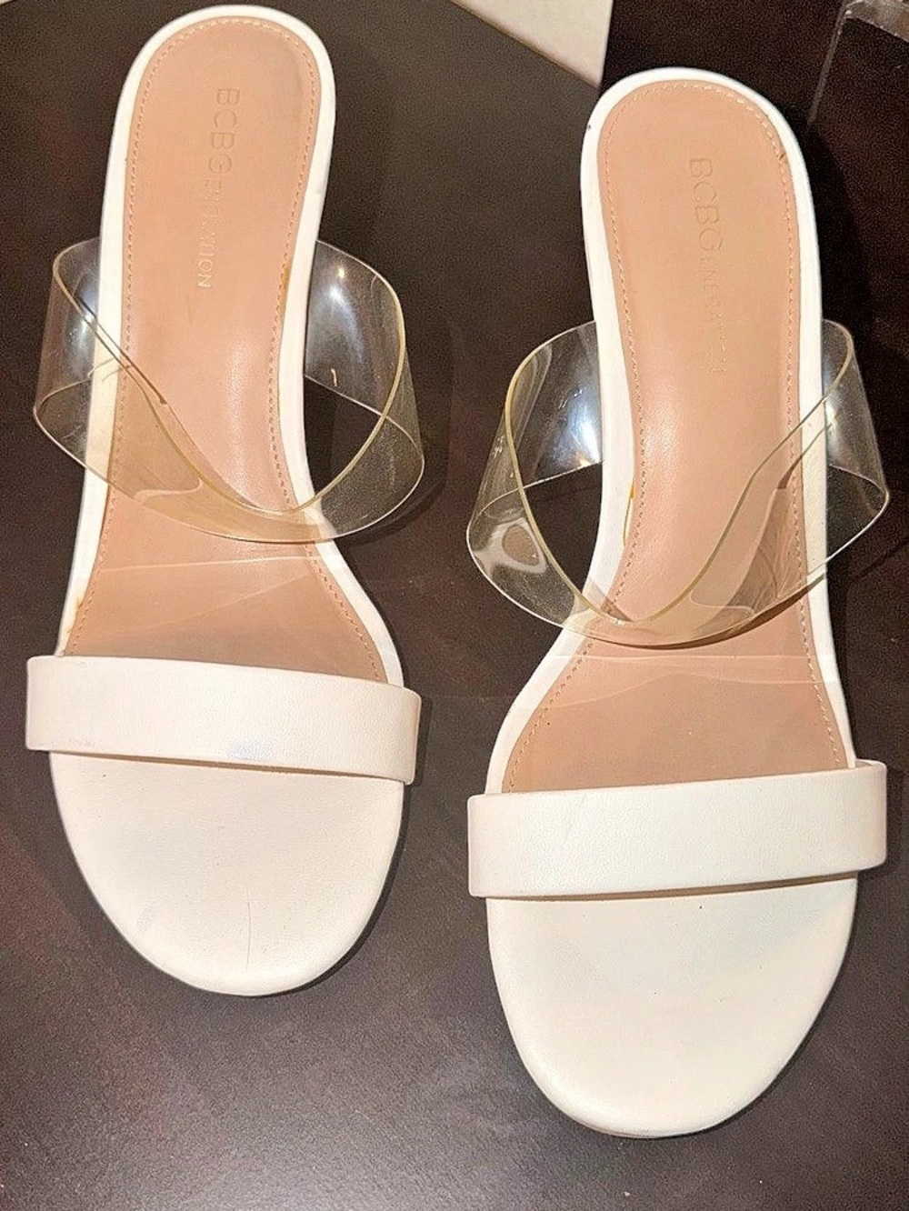 BCBGeneration White Heeled Sandals US 10